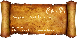 Csuport Valéria névjegykártya