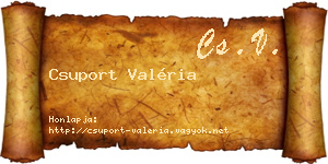 Csuport Valéria névjegykártya